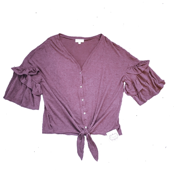 🆕️ Listicle Ruffle Top | Purple - Picture 2 of 6